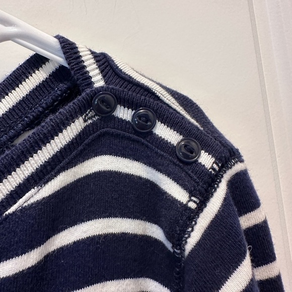 Ralph‎ Lauren Lauren Jeans Co. Navy Blue White Striped Cotton Jersey Dress Large - Picture 4 of 5